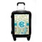Teal Circles & Stripes Carry On Hard Shell Suitcase - Front
