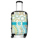 Teal Circles & Stripes Suitcase (Personalized)