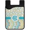 Teal Circles & Stripes Cell Phone Credit Card Holder