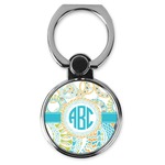 Teal Circles & Stripes Cell Phone Ring Stand & Holder (Personalized)