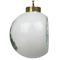 Teal Circles & Stripes Ceramic Christmas Ornament - Xmas Tree (Side View)
