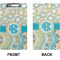 Teal Circles & Stripes Clipboard (Legal) (Front + Back)