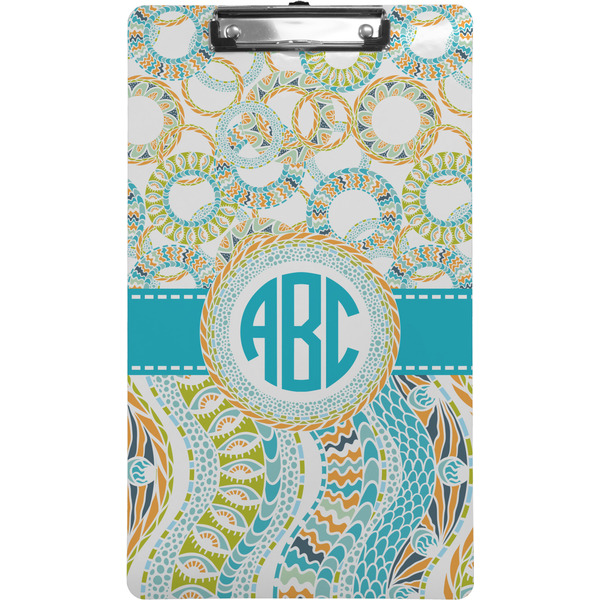 Teal Circles & Stripes Clipboard (Legal)