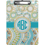 Teal Circles & Stripes Clipboard (Personalized)