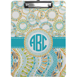 Teal Circles & Stripes Clipboard (Personalized)