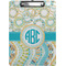 Teal Circles & Stripes Clipboard (Personalized)