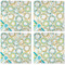 Teal Circles & Stripes Cloth Napkins - Personalized Dinner (APPROVAL) Set of 4