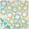 Teal Circles & Stripes Cloth Napkins - Personalized Dinner (Full Open)