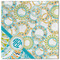 Teal Circles & Stripes Cloth Napkins - Personalized Lunch (Single Full Open)