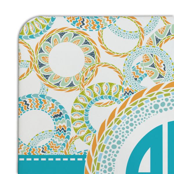 Teal Circles & Stripes Coaster Set - DETAIL