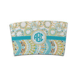 Teal Circles & Stripes Coffee Cup Sleeve (Personalized)
