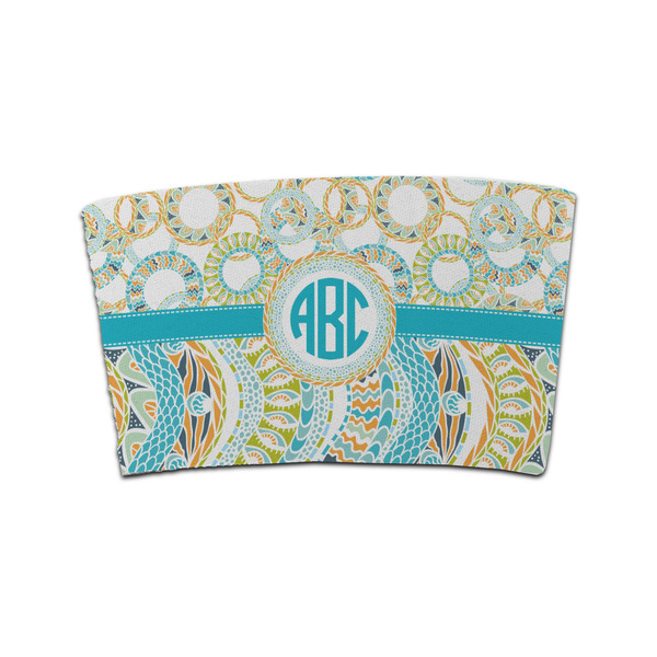 Custom Teal Circles & Stripes Coffee Cup Sleeve (Personalized)