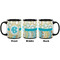 Teal Circles & Stripes Coffee Mug - 11 oz - Black APPROVAL