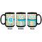 Teal Circles & Stripes Coffee Mug - 15 oz - Black APPROVAL