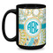 Teal Circles & Stripes Coffee Mug - 15 oz - Black
