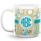 Teal Circles & Stripes 20 Oz Coffee Mug - White (Personalized)
