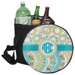 Teal Circles & Stripes Collapsible Cooler & Seat (Personalized)