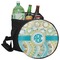 Teal Circles & Stripes Collapsible Personalized Cooler & Seat