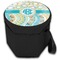 Teal Circles & Stripes Collapsible Personalized Cooler & Seat (Closed)