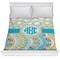 Teal Circles & Stripes Comforter - Full / Queen (Personalized)