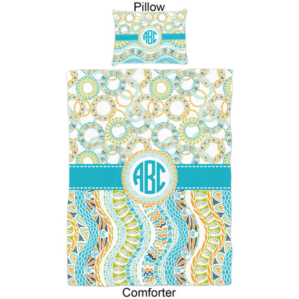 Teal Circles & Stripes Comforter Set - Twin - Approval