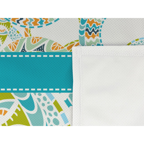 Teal Circles & Stripes Cooling Towel- Detail