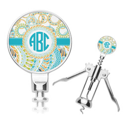 Teal Circles & Stripes Corkscrew (Personalized)
