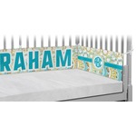 Teal Circles & Stripes Crib Bumper Pads (Personalized)