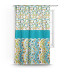 Teal Circles & Stripes Curtain (Personalized)