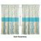 Teal Circles & Stripes Curtains Double