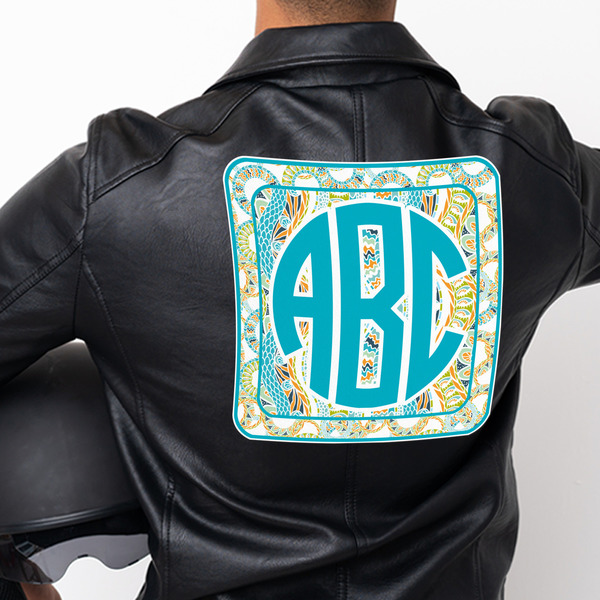 Teal Circles & Stripes Custom Shape Iron On Patches - XXXL - APPROVAL