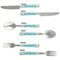 Teal Circles & Stripes Cutlery Set - APPROVAL