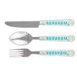 Teal Circles & Stripes Cutlery Set (Personalized)
