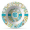 Teal Circles & Stripes Plastic Bowl - Microwave Safe - Composite Polymer (Personalized)