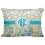 Teal Circles & Stripes Decorative Baby Pillowcase - 16"x12" (Personalized)
