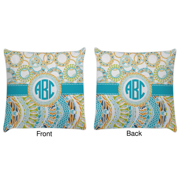 Teal Circles & Stripes Decorative Pillow Case - Approval