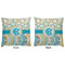 Teal Circles & Stripes Decorative Pillow Case - Approval
