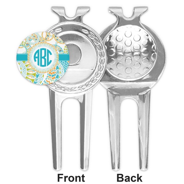 Teal Circles & Stripes Divot Tool - Second