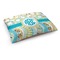 Teal Circles & Stripes Dog Bed - Medium w/ Monogram