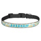 Teal Circles & Stripes Dog Collar (Personalized)
