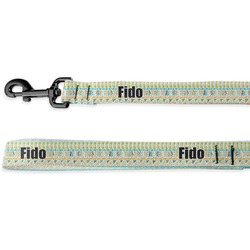 Teal Circles & Stripes Deluxe Dog Leash - 4 ft (Personalized)