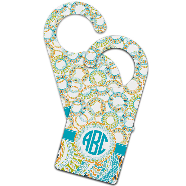Teal Circles & Stripes Door Hanger - MAIN