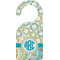 Teal Circles & Stripes Door Hanger w/ Monogram