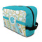 Teal Circles & Stripes Toiletry Bag / Dopp Kit (Personalized)