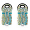 Teal Circles & Stripes Double Wine Tote - APPROVAL (new)