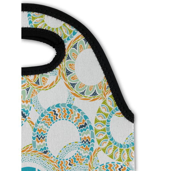 Teal Circles & Stripes Double Wine Tote - Detail 1 (new)