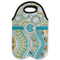 Teal Circles & Stripes Double Wine Tote - Flat (new)