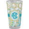 Teal Circles & Stripes Pint Glass - Full Color - Front View