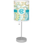 Teal Circles & Stripes 7" Drum Lamp with Shade (Personalized)