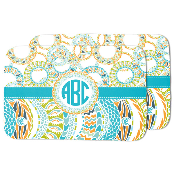 Teal Circles & Stripes Drying Dish Mat - MAIN